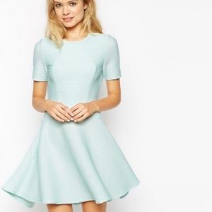Asos Mint Green Open back Hi-Low Skater Dress